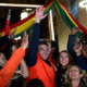 Rodrigo Paz, candidato presidencial de Bolivia por el Partido Demócrata Cristiano (PDC), celebra con sus simpatizantes tras los resultados de las elecciones presidenciales en La Paz, Bolivia, el 17 de agosto de 2025